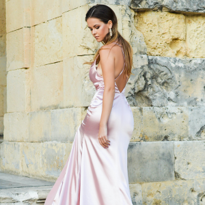 розовое свадебное платье фото